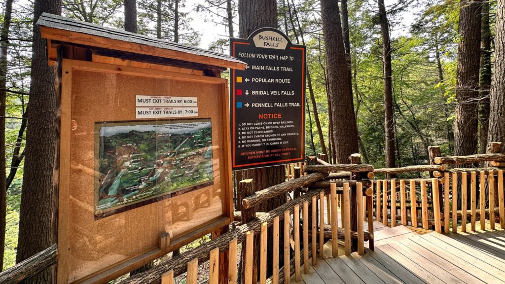 Bushkill falls poconos trails